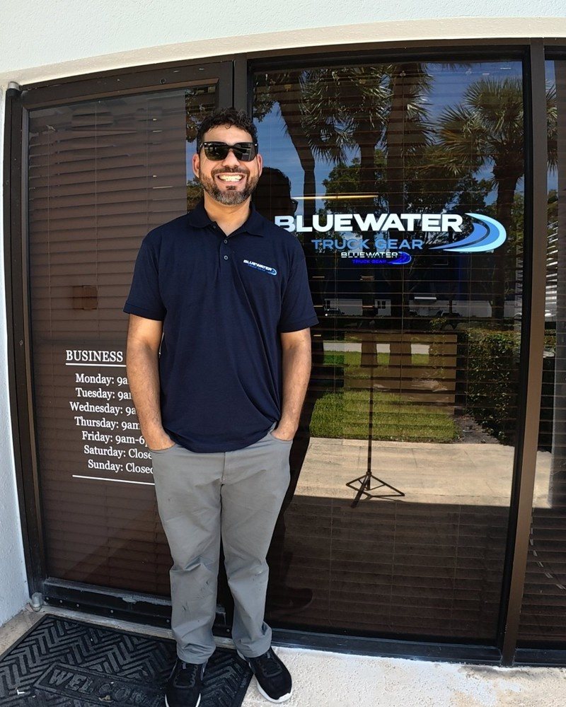 Emmanuel Ramos, owner of Bluewater Truck Gear, in the Riviera Beach showroom
